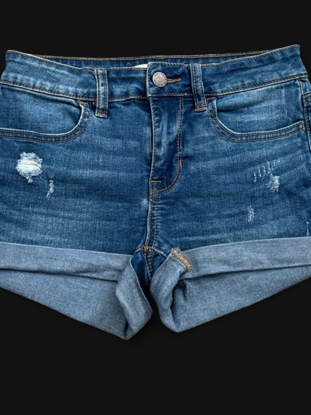 Pacsun Bullhead Dark Wash Cuffed Denim Shorts